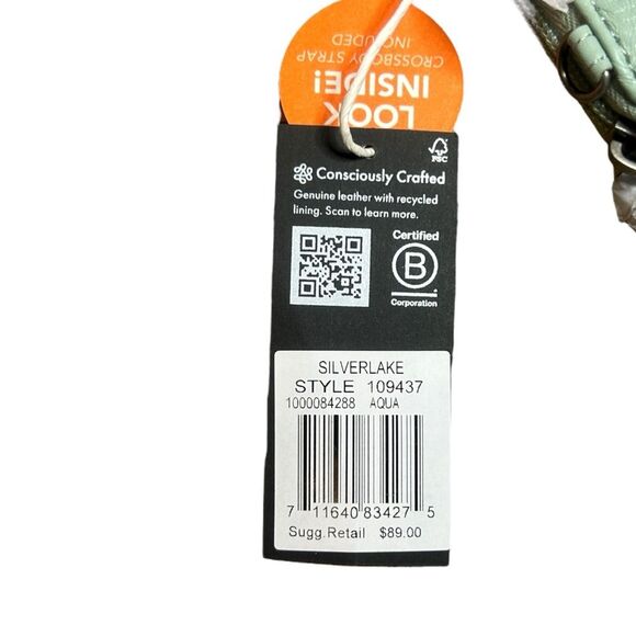 The Sak Silverlake Aqua Leather Smartphone Crossbody Bag Purse Wristlet NWT - Picture 8 of 8